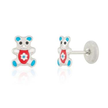 Imagem de Brinco Prata Infantil Tarraxa Baby Prata Original Delicado - Lojas La+