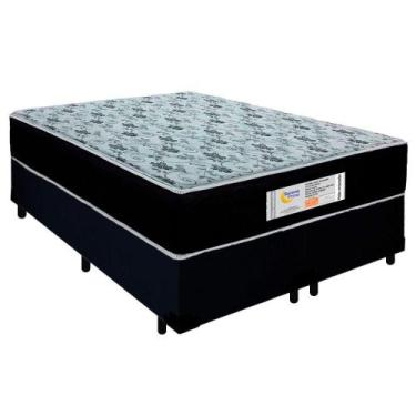 Imagem de Cama Box Queen Bipartido Suede + Colchão Molas Ensacadas Sereneprime S