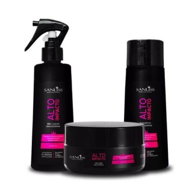Imagem de Kit Tratamento Capilar Hidratação Pós Química 3 Passos - Sanliss