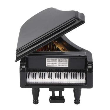 Imagem de Ornamento musical de piano em miniatura Pssopp Black Grand Basswood
