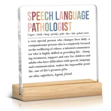 Imagem de Placa decorativa de mesa para fonoaudiólogos, reconhecimento de sinal de acrílico, presente de agradecimento para estudantes de pós-graduação em terapeutas