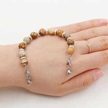 Imagem de Pulseira intercambiável de contas de cristal natural e hematita com fecho lagosta | Joias de substituição semiacabadas para homens e mulheres YA5058, adjustable, Pedra Aço inoxidável, Sem Pedra