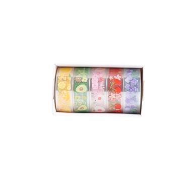 Imagem de Conjunto de adesivos Washi, adesivos transparentes decorativos para artes faça você mesmo artesanato material de diário scrapbook cartão embrulho para presente