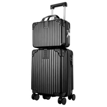 Imagem de Mala de Bordo 10kg com frasqueira de viagem feminina Bagagem de Mão Expansivel Aprovada ANAC com 4 Rodízios removíveis 360° Cadeado AntiFurto TSA Mala de Viagem com zíper à prova de explosão preto