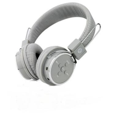 Imagem de Fone de Ouvido Bluetooth Micro Sd Mp3 Rádio Fm Player Cinza