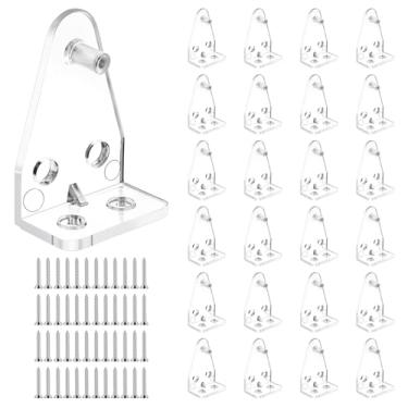 Imagem de 24 peças de clipes cegos transparentes, substituição de mini persianas horizontais de 2,5 cm, ganchos de persiana de plástico transparente, suporte de cordão para persianas horizontais