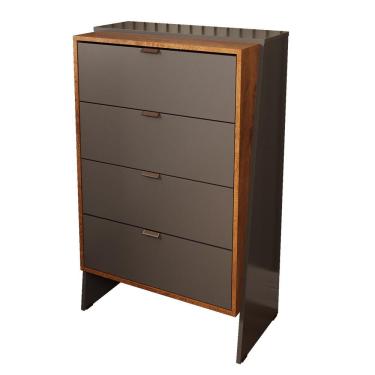 Imagem de Cômoda Aurora Quarto Com 4 Gavetas Titanium-naturale