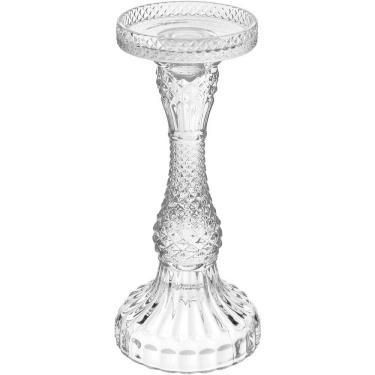 Imagem de Castiçal Porta Vela Decorativo Home&co Eco Crystal 22x9x9cm Transparente