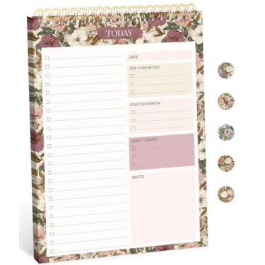 Imagem de Bloco de notas para fazer – Caderno de lista de tarefas para trabalho com 52 folhas, agenda diária sem data, perfeito para tarefas diárias e configuração de objetivos, bloco de notas adequado para