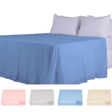 Imagem de Lençol Plano Algodão Toque Macio Arte Cazza Azul Solteiro