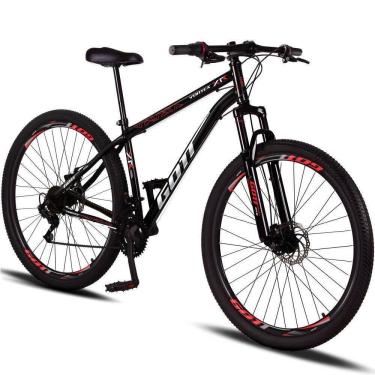 Imagem de Bicicleta Aro 29 Aço Carbono Gott Vortex 21v Com Suspensão E Freio A Disco - Preto E Vermelho