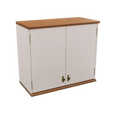 Imagem de Aéreo 2 Portas com Tampo e Base de Madeira Maciça Joy Off White/Cinamomo