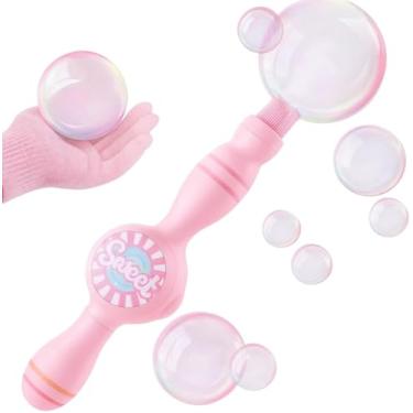 Imagem de Brinquedo Kit Bastão Bolha Fumaça Varinha Máquina De Fazer Bolhas Luva(Rosa)