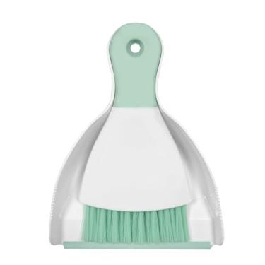 Imagem de Conjunto de mini vassoura com pá de lixo, conjunto de escova e frigideira, ferramentas de limpeza rápida para cozinha, mesa, teclados e sofá-cama (verde)