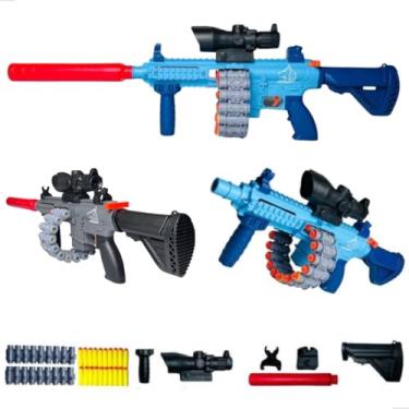 Imagem de Brinquedo Metralhadora Rifle M16 Com Luneta Silenciador e Dardos Lançador Infantil Arminha Real