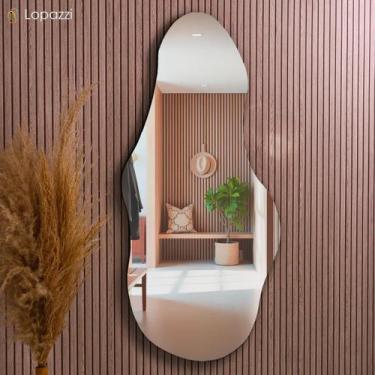 Imagem de Espelho Corpo Inteiro Lopazzi Orgânico Piza Polido 110x50cm Suporte Qu