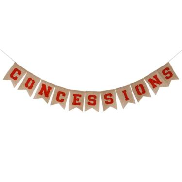 Imagem de Amosfun Decorações para festa filme Stand Banner futebol Concessão Noite-1 pç CONCESSÕES Banner Burlap Sports Theme Durable Party Bunting Decoração Guirlanda Pendurado - Banner para Festival de Férias