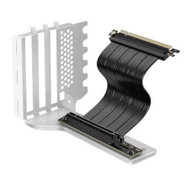 Imagem de Suporte GPU com cabo Riser PCIe 4.0 de 200 mm para montagem vertical GPU (branco)