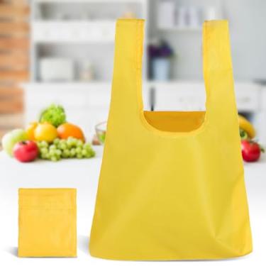 Imagem de Sacolas de compras reutilizáveis dobráveis laváveis na máquina sacolas de compras de proteção ambiental, Amarelo