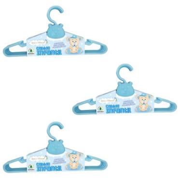 Imagem de Kit Com 15 Cabides Infantil Bebê & Mamãe Azul Monte Líbano - Monte Lib