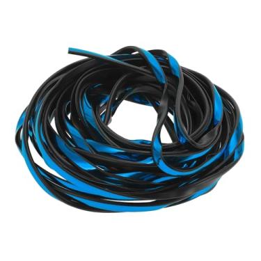 Imagem de INFINAUTO Protetores universais de borda de porta de carro, proteção externa de 10 m em forma de U PVC cromado azul, 1 peça