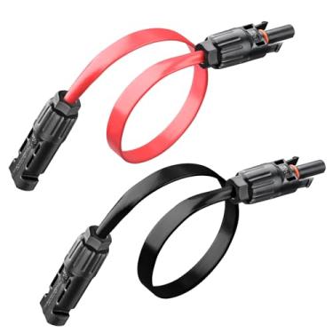 Imagem de PAEKQ Conector de cabo solar superplano de 10 AWG, cabo de extensão fotovoltaico de 50 A, alimentação plana através da porta e janela da varanda, fio de energia solar para painel solar, trailer