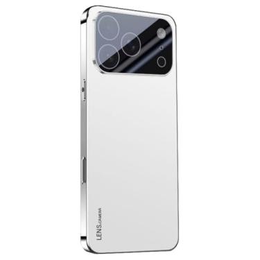 Imagem de HAOMRIYL Capa fina para iPhone 17 Pro Max/17 Pro/17, proteção total da lente antirarranhões, capa fina minimalista rígida para PC, branca, 17