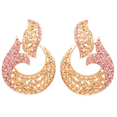 Imagem de Touchstone Indian Bollywood brincos de joia de cristal austríaco peixe curvo para mulheres
