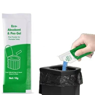 Imagem de KEMANI Gel em pó absorvente de vaso sanitário, pacote com 15 sacos de gel de cocô, gel ecológico absorvente, pó higiênico, pacotes de gel de banheiro portáteis para acampamento, viagens