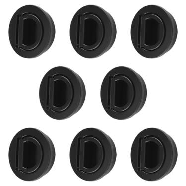 Imagem de MOROBOR Alça embutida de anel redondo, 8 peças de alças ocultas tatami invisíveis para porta de armário ferragens de móveis com parafusos para gaveta de guarda-roupa de armário (preto)