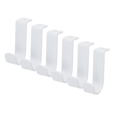 Imagem de Bitray 6 peças de suporte de varão de cortina de metal para suporte de teto para varão de cortina bralet ganchos para varão de 2,5 cm - branco