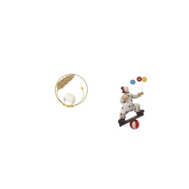 Imagem de Fenteer Escultura de Metal em Forma de Bola de Palhaço de Cristal, Estatueta Decorativa para Mesa, Suporte para Corredor, Lareira, Quarto, Sala de Estar, Escr