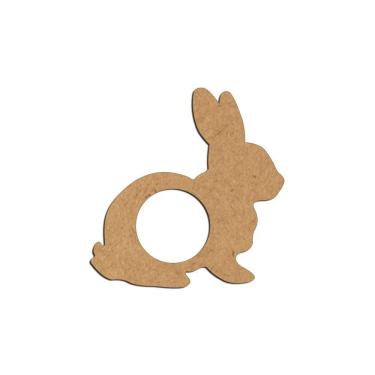 Imagem de Porta Guardanapo Coelho Mdf Cru Kit 4 Peças 8cmx8cm - Cria Arte Laser Cru