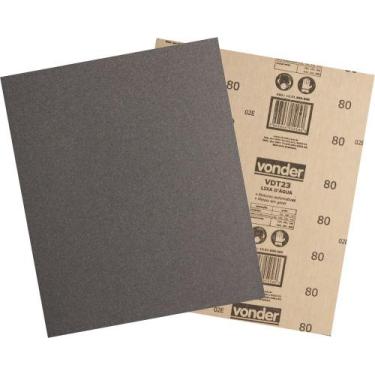 Imagem de Lixa Folha D'agua G80 225x275mm vdt-23 com 50 peças Vonder