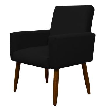 Imagem de Poltrona Nina Sala Pés Em Madeira Herrero Preto