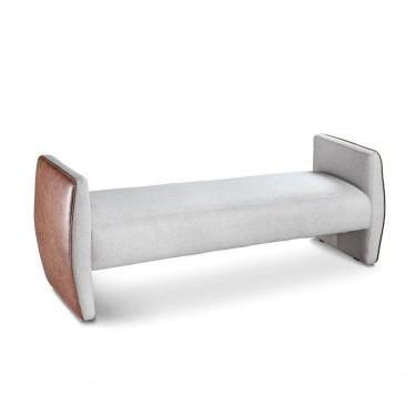 Imagem de Banco Recamier Estofado Tecido Cinza 1,60mt Estrela