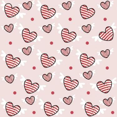 Imagem de Papel De Parede Infantil Corações Com Asas