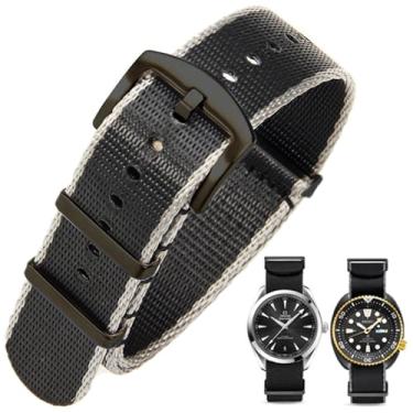 Imagem de Aoeiwv Pulseira de relógio de nylon balístico militar de 20 mm, 22 mm, com fivela pesada, macia, durável, impermeável, pulseira de reposição de nylon premium para homens e mulheres