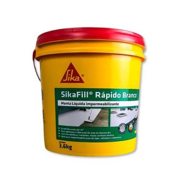 Imagem de Manta Líquida SikaFill Rápido Sika 3,6kg Branco Impermeabilizante Acrí
