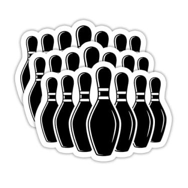 Imagem de (3 peças) Adesivos de pinos de boliche decalque de vinil impermeável para jogadores de boliche, amantes de esportes, laptop, garrafa de água, copo, álbum de recortes, capacete, tamanho 7,6 cm x 5,6 cm