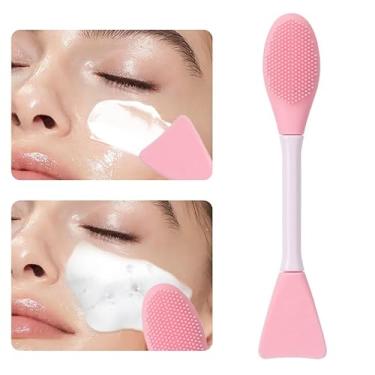 Imagem de Escova de máscara facial de silicone de cabeça dupla, escovas de limpeza de massagem facial, raspador de filme de lama, ferramenta de cuidados faciais