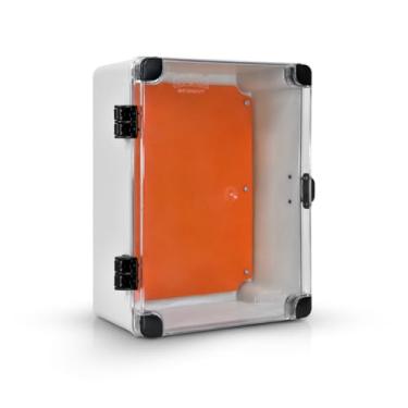 Imagem de Caixa Painel Elétrico Quadro Comando Plastico 31X23X13Cm Cinza Tampa Transparente IP66