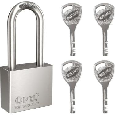 Imagem de Cadeado de lâmina quadrilateral de aço inoxidável 304 de 40 mm de comprimento, anti-arquivos, à prova de ferrugem, cadeado durável à prova de fogo