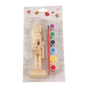 Imagem de Quebra-nozes inacabados para pintar - Decoração sazonal de madeira natalina de 17,8 cm | Figura de decoração de mesa - para crianças, adolescentes, adultos, entusiastas de artesanato, professores de