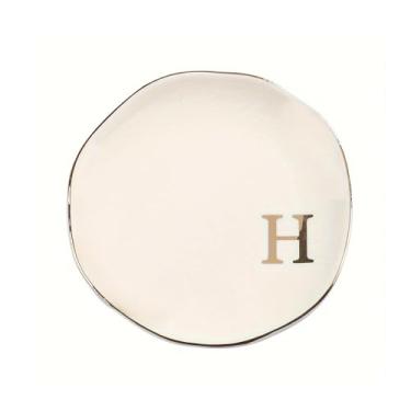 Imagem de Bandeja de joias de cerâmica com letras de 12 cm, prato decorativo para anéis, brincos, colares, pulseiras, chaves de relógio, aniversário, dia das mães, casamento, presente de Natal para mulheres