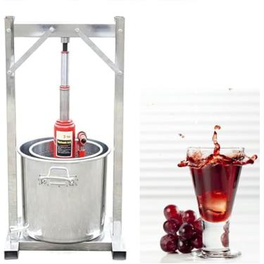 Imagem de FYLFANYAN Espremedor de frutas, espremedor manual de aço inoxidável 12L, separador de suco de vinho, espremedor de limão e citrinos extrator lento, máquina de prensagem de legumes de cozinha