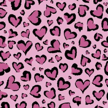 Imagem de Fititem Papel de parede com estampa de leopardo, papel de parede texturizado autoadesivo removível à prova d'água, preto e rosa, exclusivo papel de contato de chita divertido para quarto e banheiro 43