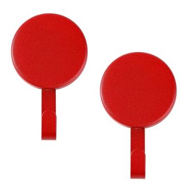 Imagem de Aeranto Guirlanda magnética ganchos magnéticos resistentes suprimentos de pendurar para porta de metal frigorífico guirlandas de Natal decoração de festa magnetismo super forte (vermelho, pacote com 2