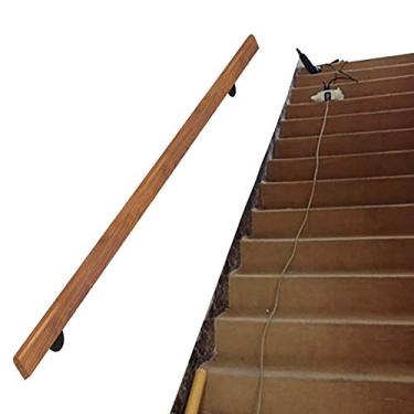 Imagem de SENNIAN Corrimão de escada. Trilho de escada de madeira antiderrapante de 0,3 a 6 m, corrimão de corrimão para idosos montado na parede, barra de suporte de corredor, kit de barra de apoio (tamanho