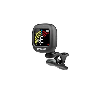 Imagem de VEDO Afinador Recarregável para Guitarra Elétrica, Violão, Baixo e Instrumentos Musicais com Display LCD de Alta Precisão, Bateria de Lítio com 20 Horas de Duração, Cabo USB Type-C, Modos de Afinação